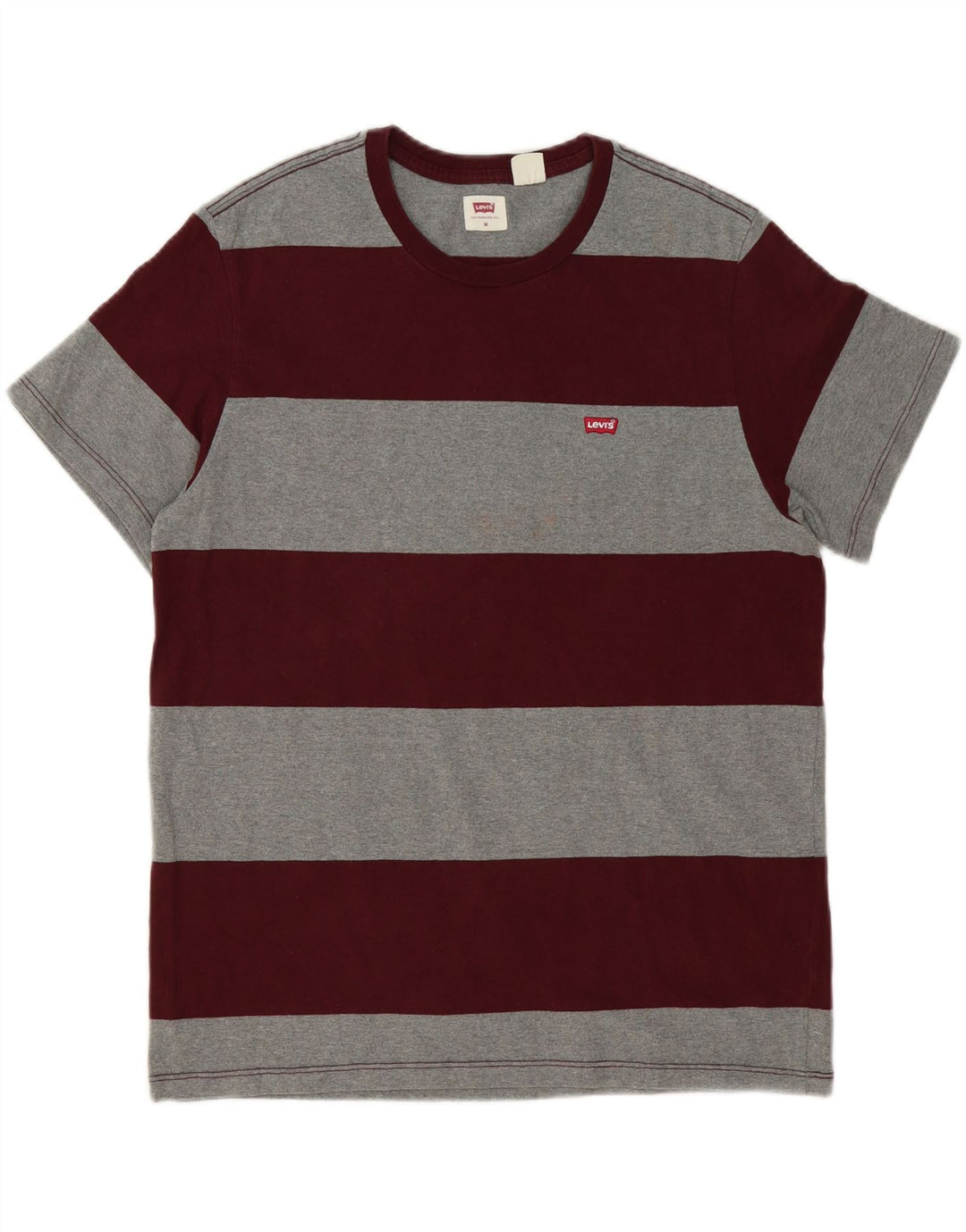 LEVI'S Mens T-Shirt Top Medium Grey Striped Cotton Vintage Levi's and Second-Hand Levi's from Messina Hembry 