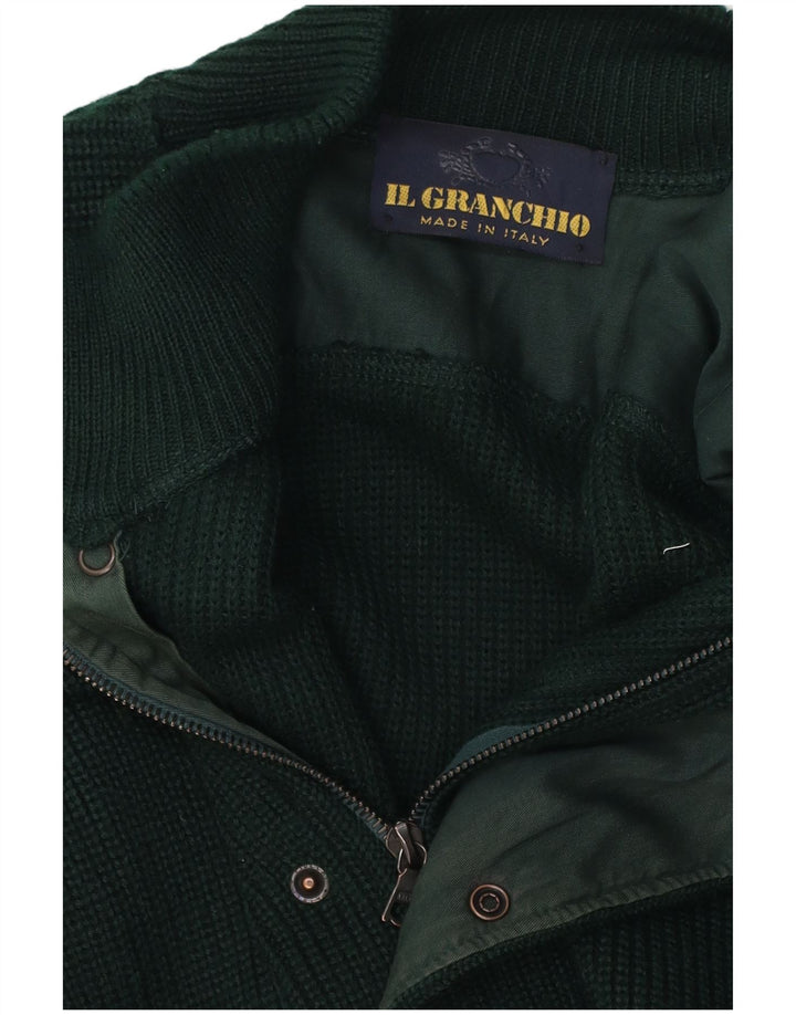 Il Granchio Herren-Cardigan-Pullover Mittelgrün