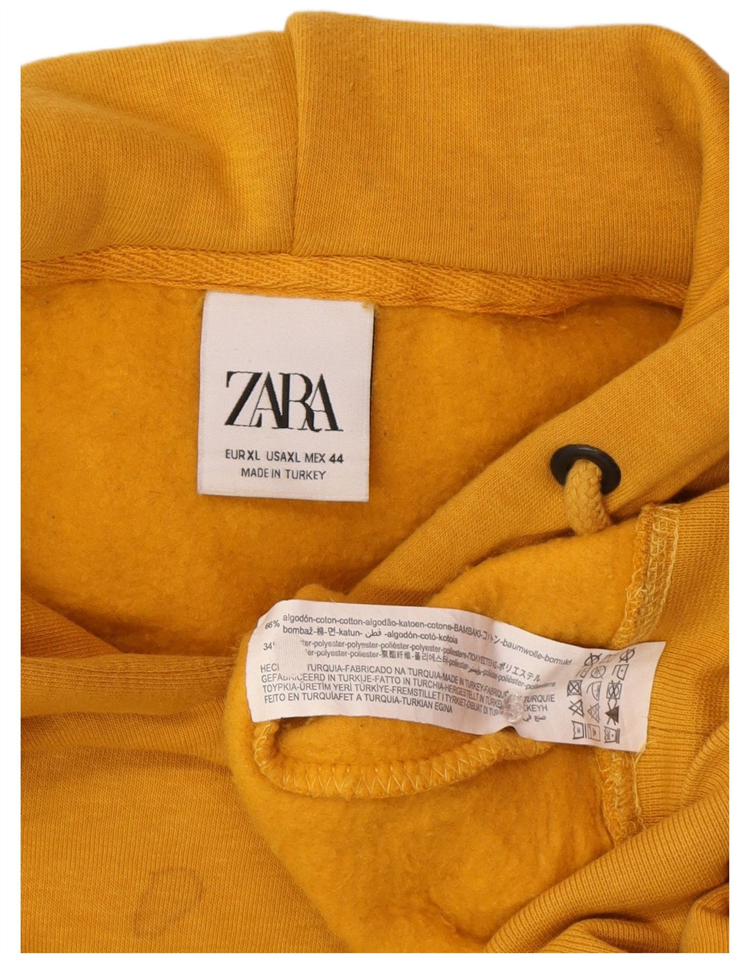 Zara Herren Kapuzenpullover XL Gelb Baumwolle
