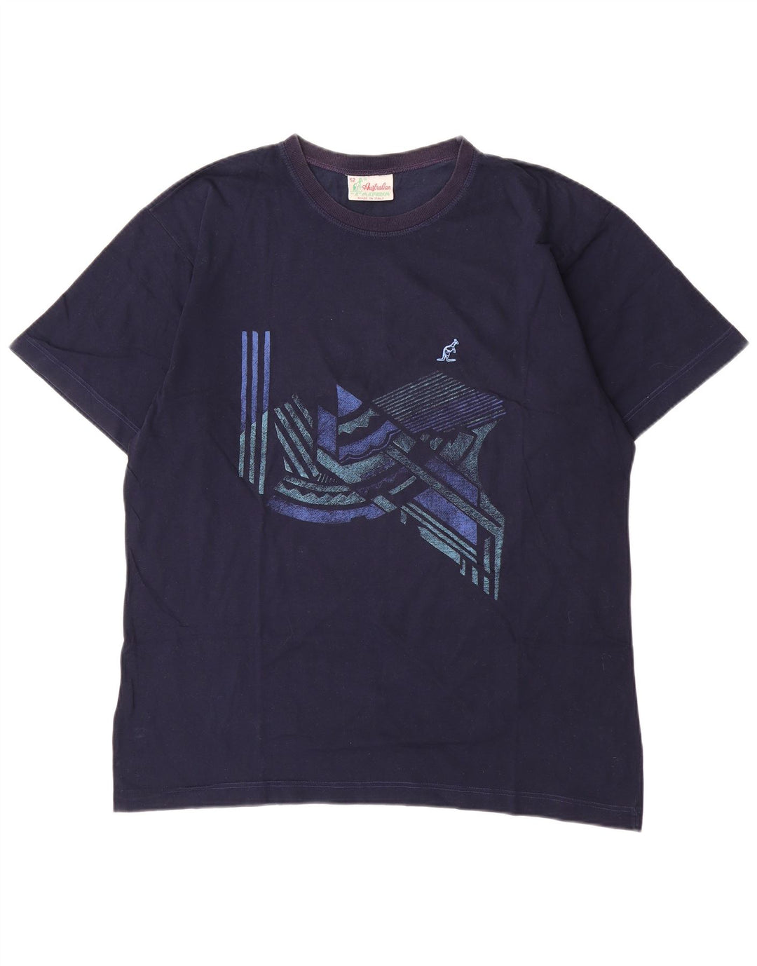 AUSTRALIAN L'ALPINA Herren-T-Shirt mit Grafik, IT 52, Größe L, Marineblau, Baumwolle