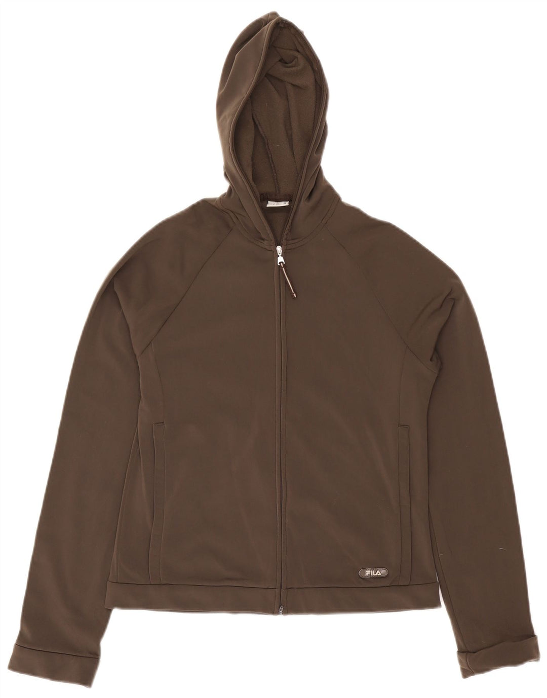 Fila Damen Zip Hoodie Pullover UK 12 Mittelbraun