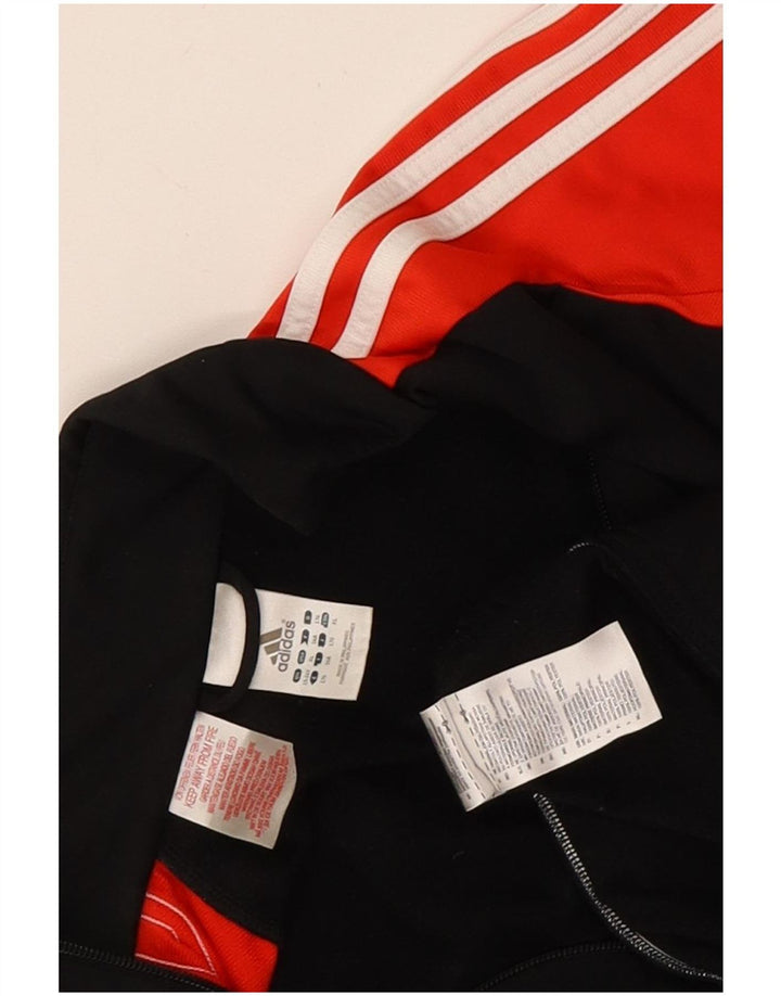 Adidas Jungen-Trainingsanzug-Top-Jacke, 15–16 Jahre, schwarzes Colourblock-Polyester
