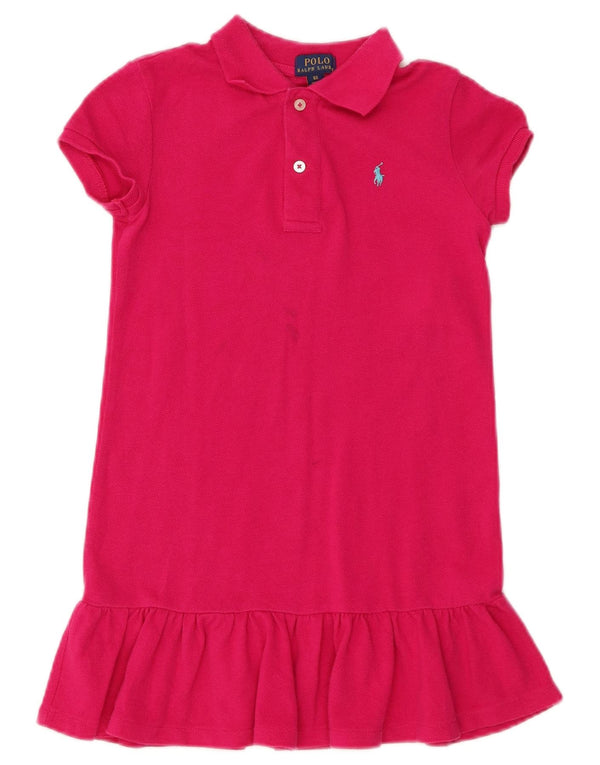 POLO RALPH LAUREN Girls Polo Dress 6-7 Years Pink Cotton