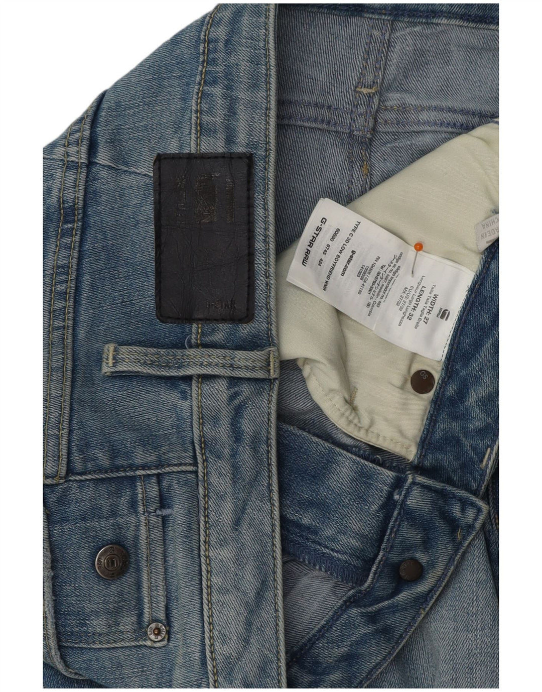 G-STAR Damen Boyfriend-Fit-Röhrenjeans W27 L28 Blaue Baumwolle