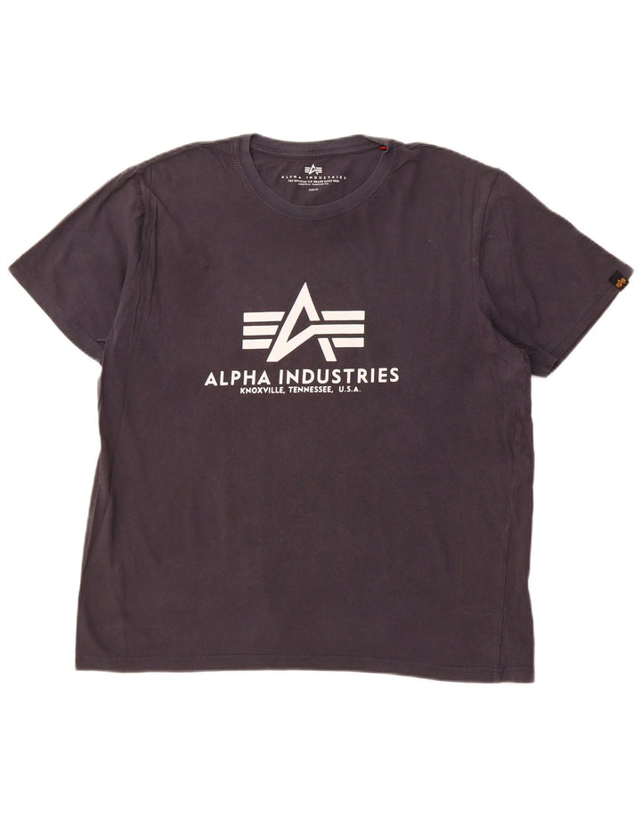 ALPHA INDUSTRIES Herren Grafik-T-Shirt-Oberteil XL Marineblau