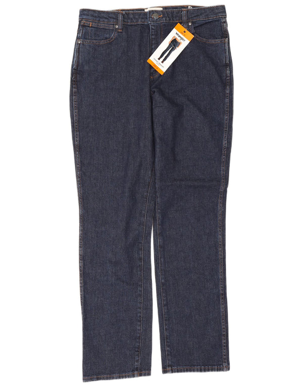 Wrangler Womens High Waist Straight Jeans US 16 2XL W34 L32 Navy Blue