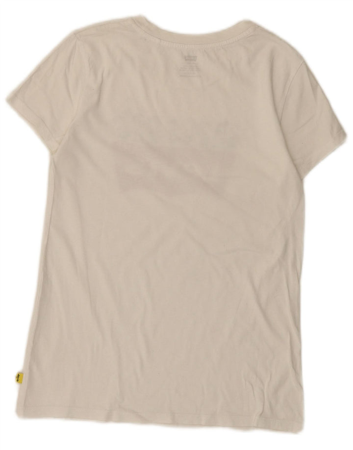 Levi's Damen Peanuts Graphic T-Shirt Top UK 6 XS Weiß