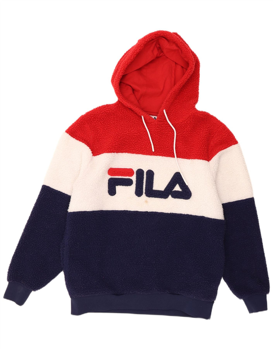 Fila Herren-Fleece-Kapuzenpullover, mittelgroß, mehrfarbig, Colourblock-Polyester