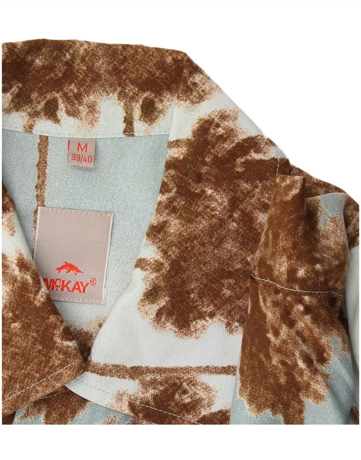 MCKAY Herren-Hawaiian-Kurzarmhemd, Größe 39/40, Mittelblau