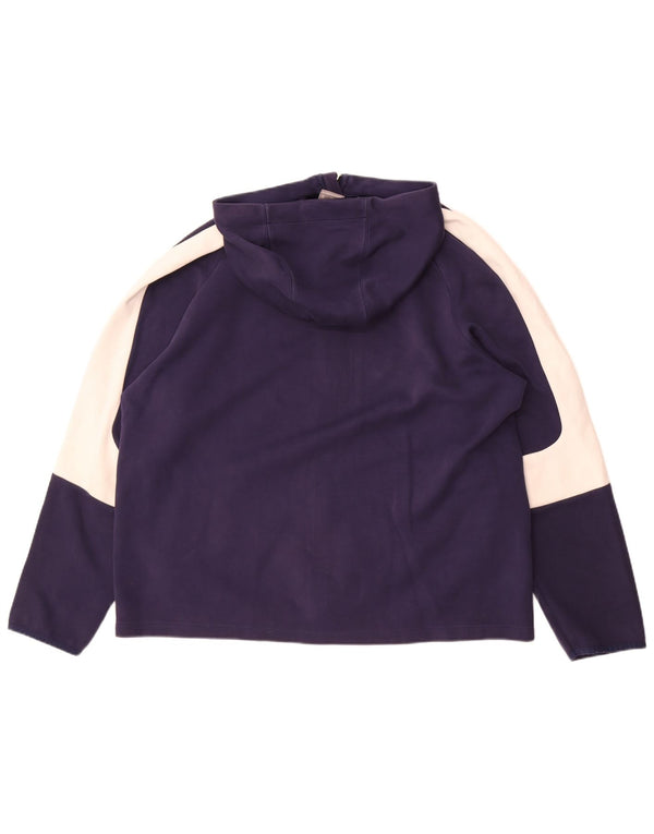 Puma Mens Zip Hoodie Sweater 2XL Navy Blue Colourblock Cotton