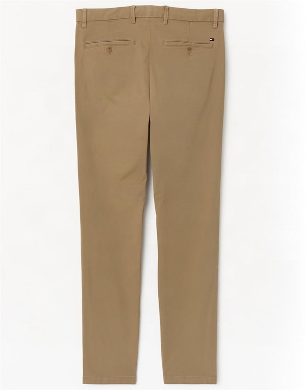 Tommy Hilfiger Herren Slim Chinohose W34 L32 Beige Baumwolle