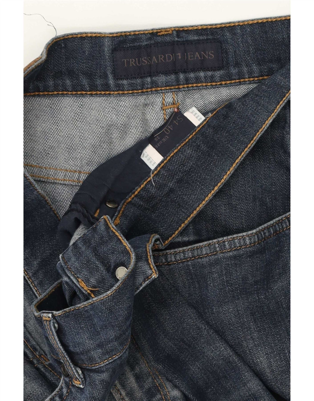 Trussardi Herren Tapered Jeans W38 L29 Blaue Baumwolle
