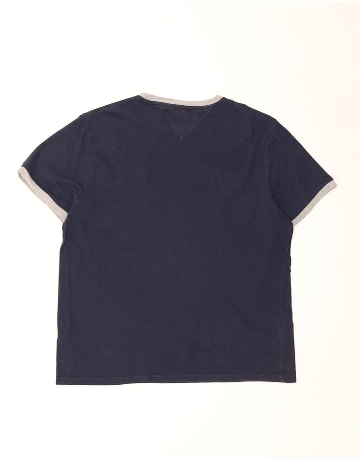 Tommy Hilfiger Herren-T-Shirt mit Grafik, mittelmarineblaue Baumwolle