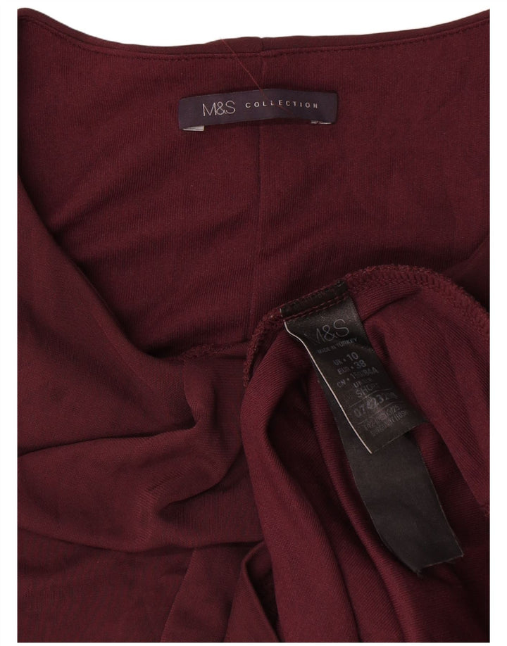Marks & Spencer Damen-Etuikleid mit langen Ärmeln, Gr. 10, Burgunderrot