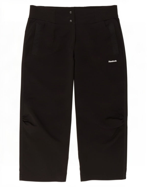 Reebok Damen Bermudashorts UK 12 Medium W30 Schwarz Polyester