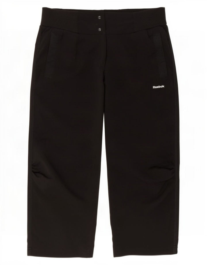 Reebok Damen Bermudashorts UK 12 Medium W30 Schwarz Polyester