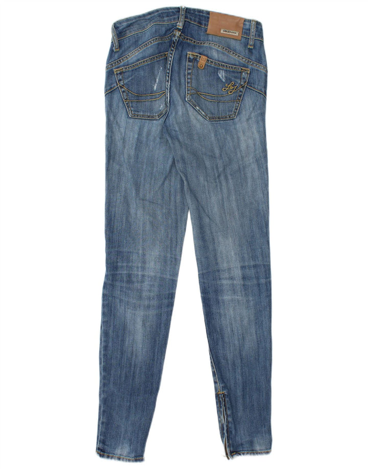 LIU JO Damen Distressed Skinny Jeans W26 L30 Blau