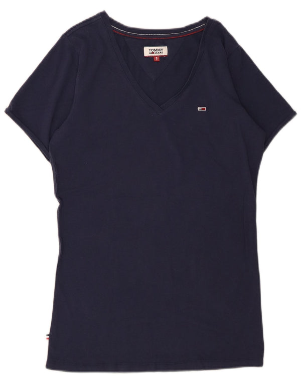 TOMMY HILFIGER Damen T-Shirt Top UK 10 Small Marineblau