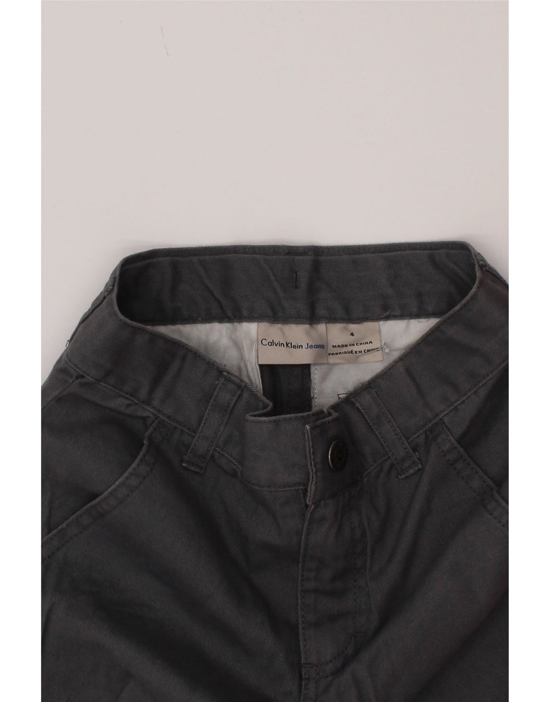 Calvin Klein Chino-Shorts für Jungen, 3–4 Jahre, W22, graue Baumwolle