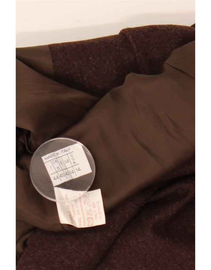 Federica Damen-Blazerjacke mit 5 Knöpfen, UK 14, mittelbraune Wolle