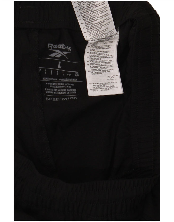 Reebok Herren-Trainingshose, groß, aus schwarzem Polyester