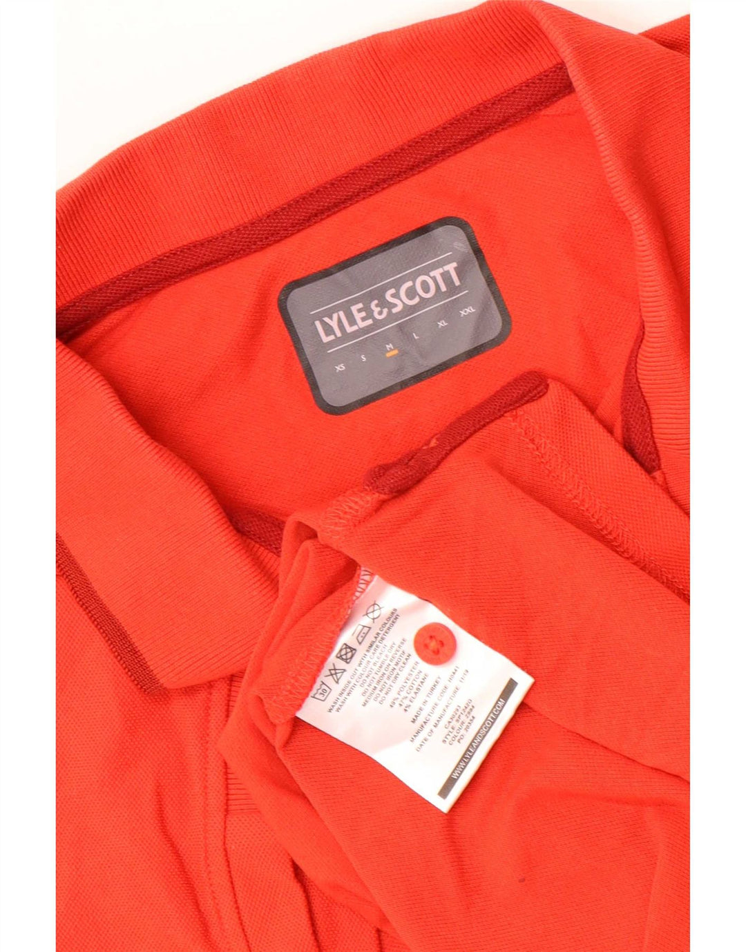 Lyle & Scott Herren-Poloshirt mit Grafik, Mittelrotes Polyester