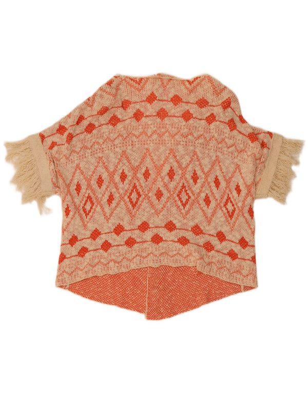 Zara Kurzarm-Strickjacke für Mädchen, offen, 9–10 Jahre, beige, geometrisch