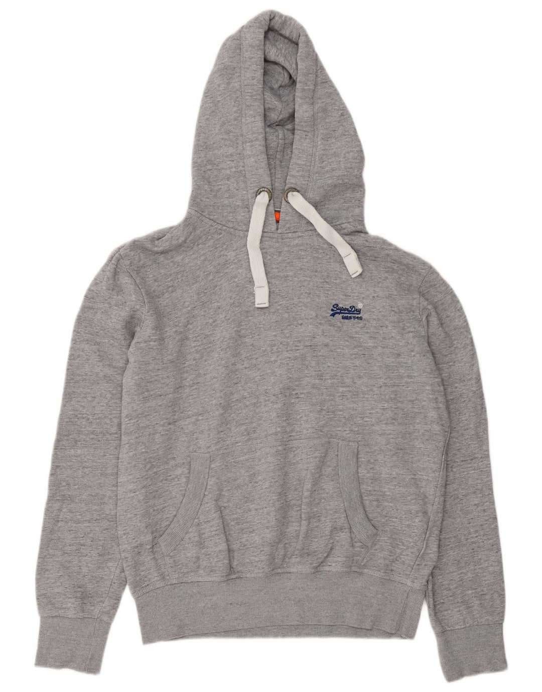 Superdry Herren-Kapuzenpullover, groß, grau gesprenkelte Baumwolle
