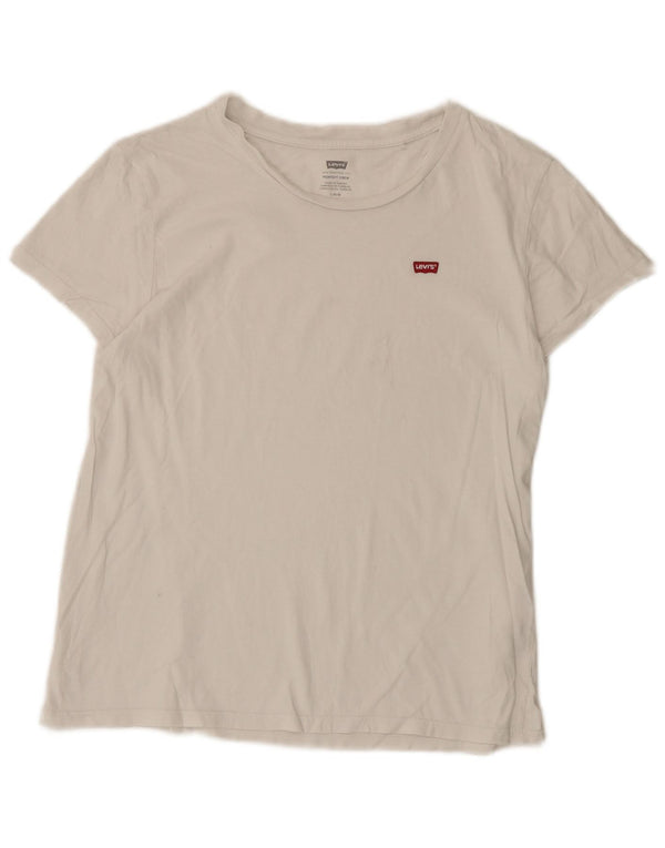 Levi's Damen T-Shirt Top UK 16 Large4 Weiße Baumwolle