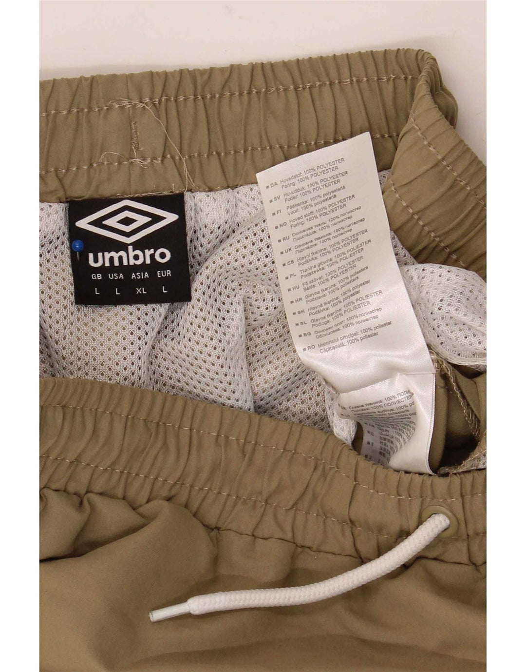 Umbro Herren-Badeshorts mit Grafik, groß, Khaki, Farbblock-Polyester