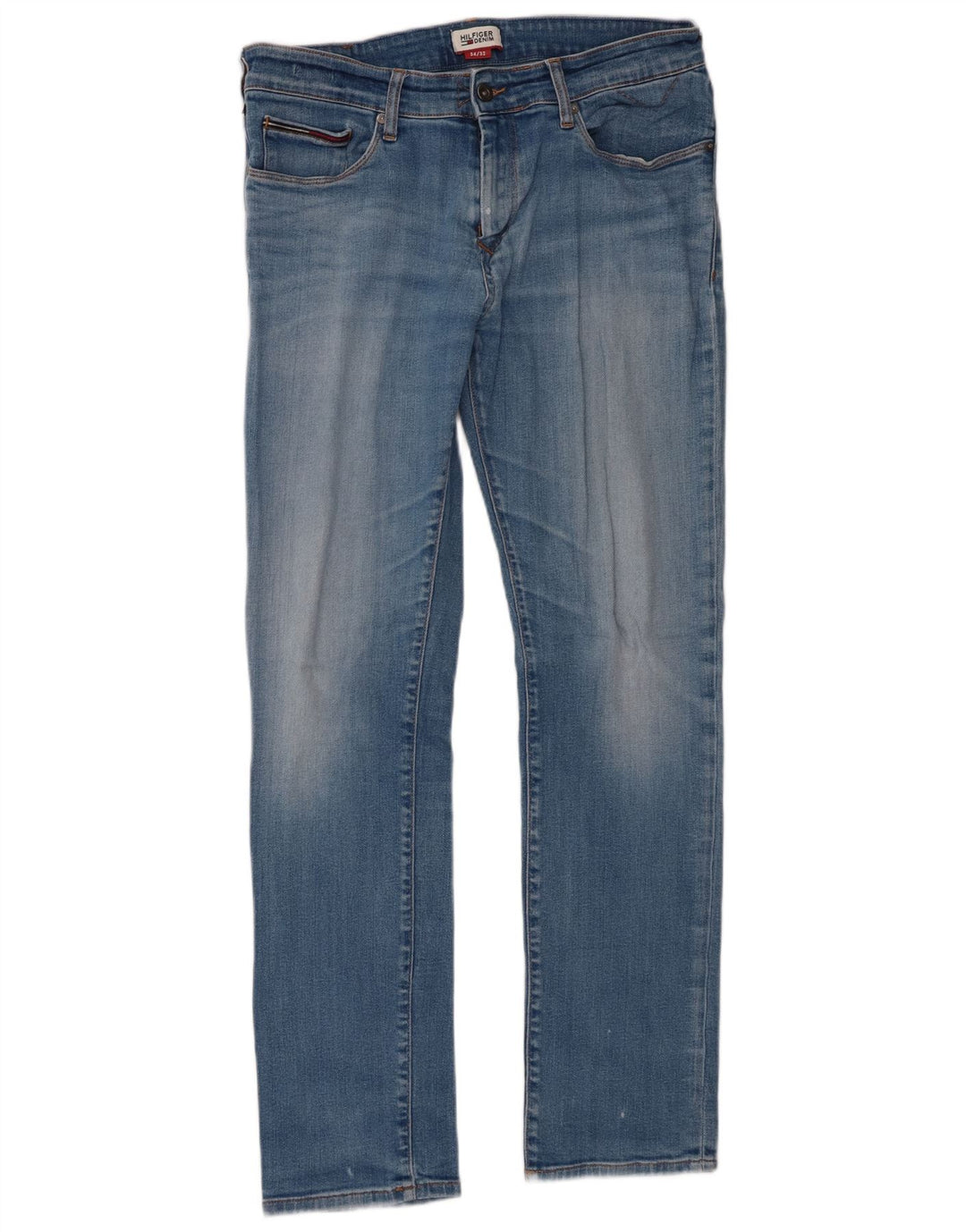 Tommy Hilfiger Herren Slim Jeans W34 L32 Blaue Baumwolle
