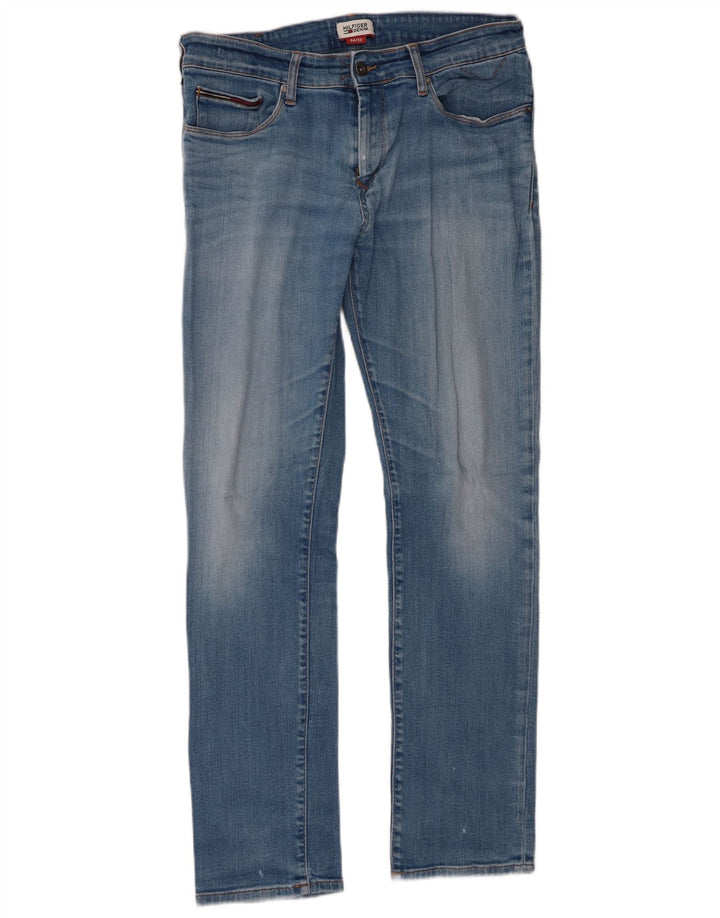 Tommy Hilfiger Herren Slim Jeans W34 L32 Blaue Baumwolle