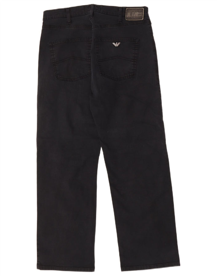 Armani Herren Straight Jeans W32 L28 Schwarze Baumwolle