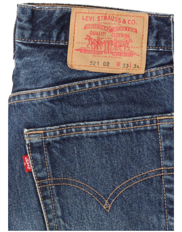 Levi's Herren 521 Straight Jeans W33 L29 Blaue Baumwolle
