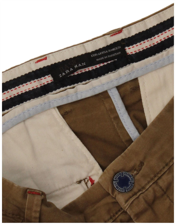 Zara Slim Chino-Hose für Herren, EU 40, M, W31, L33, Braun
