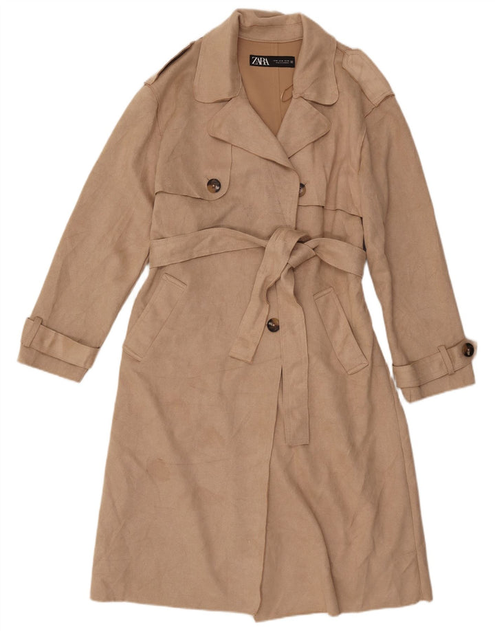 Zara Damen Trenchcoat UK 14 Medium Beige Polyester