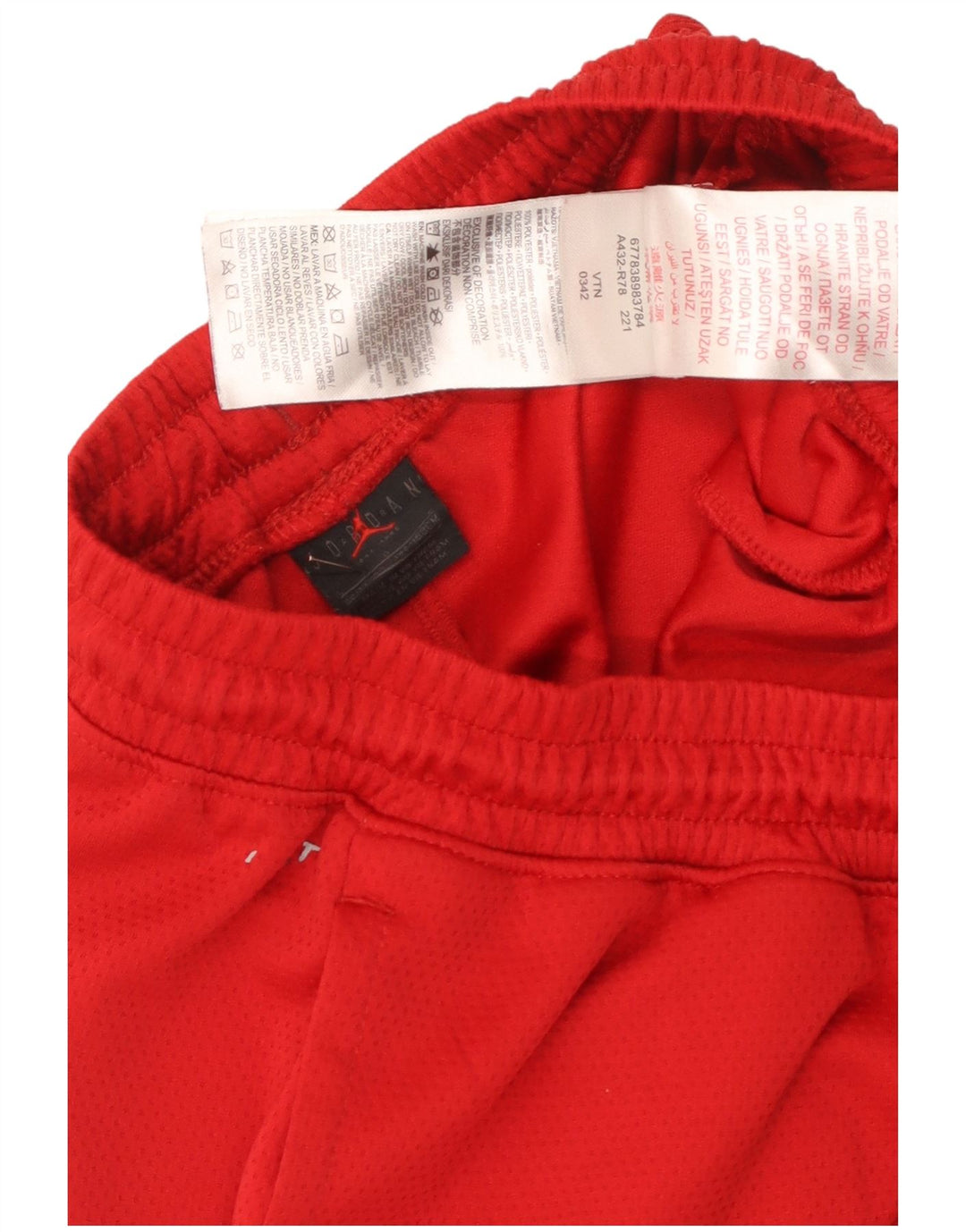Jordan Sportshorts für Jungen, 12–13 Jahre, rotes Farbblock-Polyester