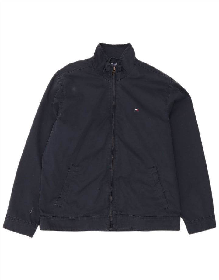 Tommy Hilfiger Herren Bomberjacke UK 38 Mittelmarineblaue Baumwolle