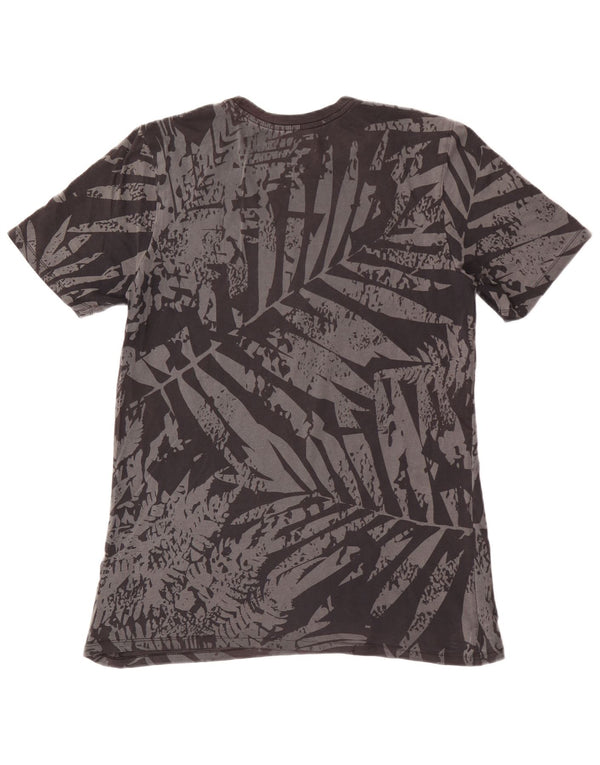 Nike Herren Athletic Cut Graphic T-Shirt-Oberteil aus mittelgrauer Baumwolle mit Blumenmuster