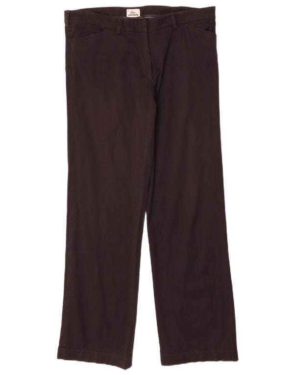 Lacoste Damen-Freizeithose, gerade, Größe 46, XL, B34, L29, schwarze Baumwolle