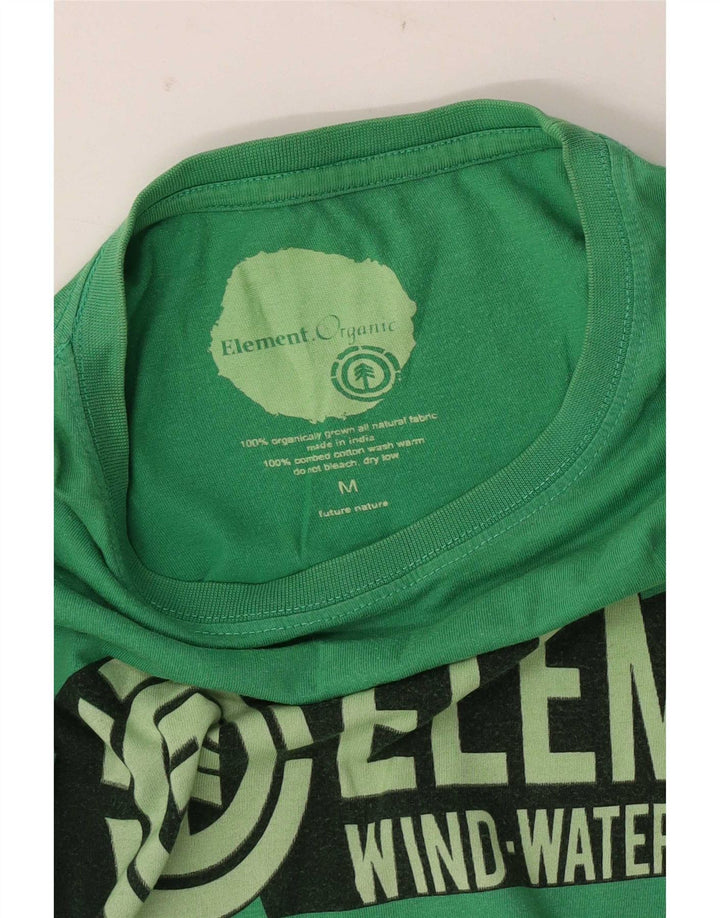 Element Herren Grafik-T-Shirt-Oberteil aus mittelgrüner Baumwolle