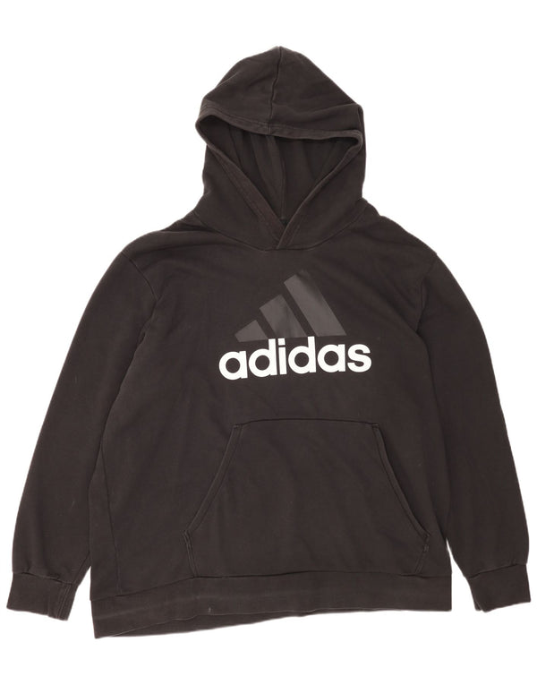 Adidas Mens Graphic Hoodie Jumper 3XL Black Cotton