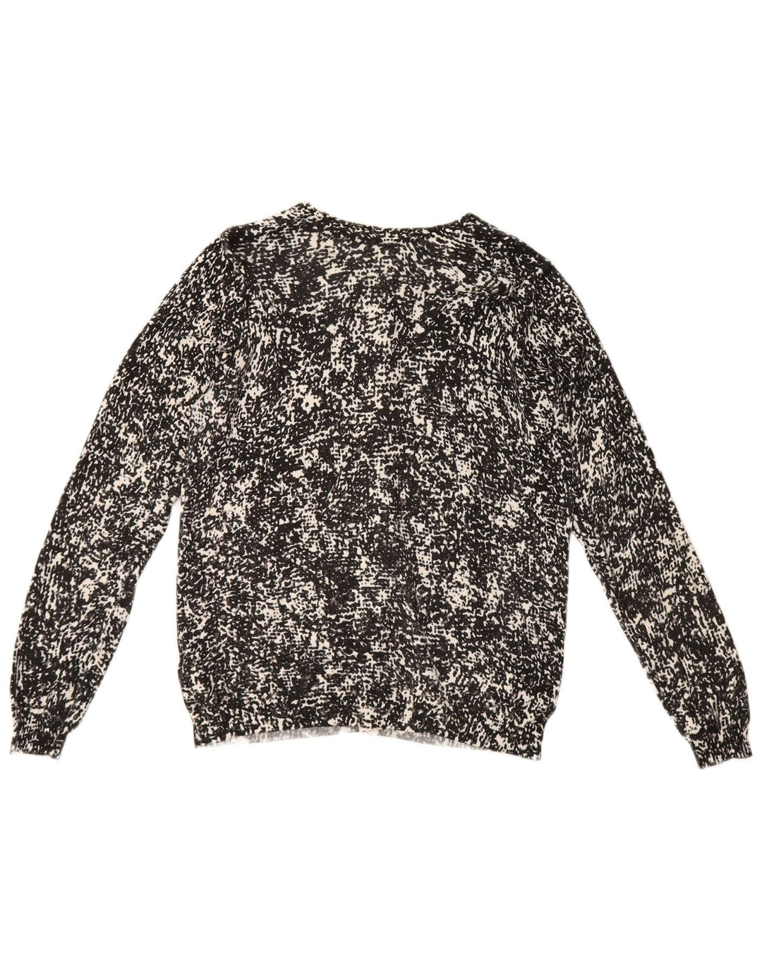Marks & Spencer Damen-Strickjacke mit abstraktem Muster, Gr. 42, Größe L, Schwarz