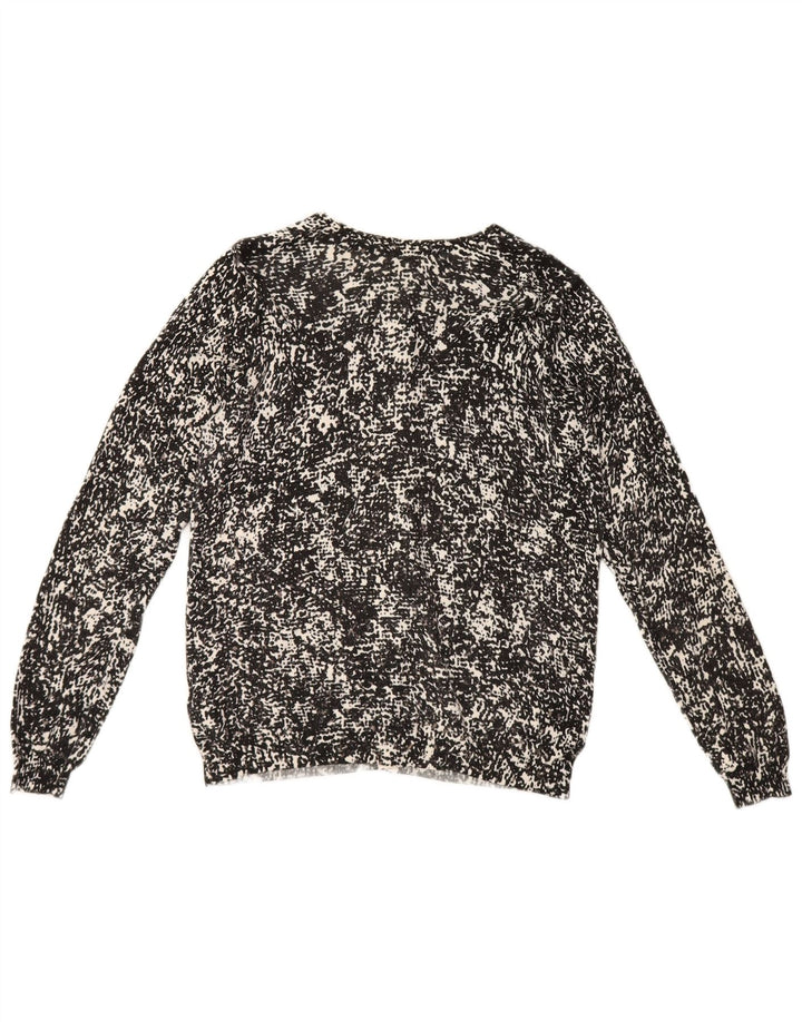 Marks & Spencer Damen-Strickjacke mit abstraktem Muster, Gr. 42, Größe L, Schwarz