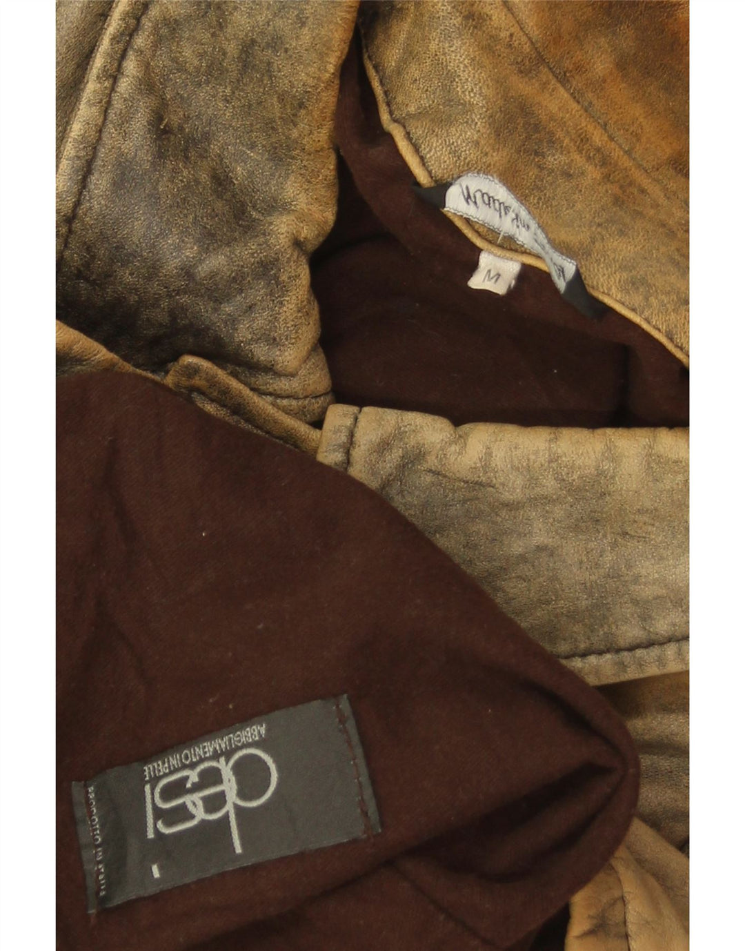 Desi Herren-Lederjacke, UK 38, mittelbraunes Leder