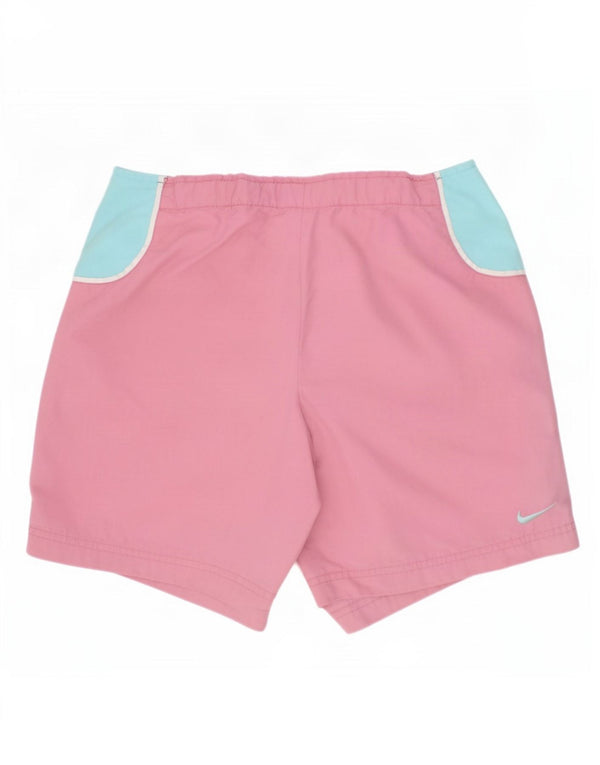Nike Sportshorts für Mädchen, 12–13 Jahre, groß, rosafarbenes Farbblock-Polyester