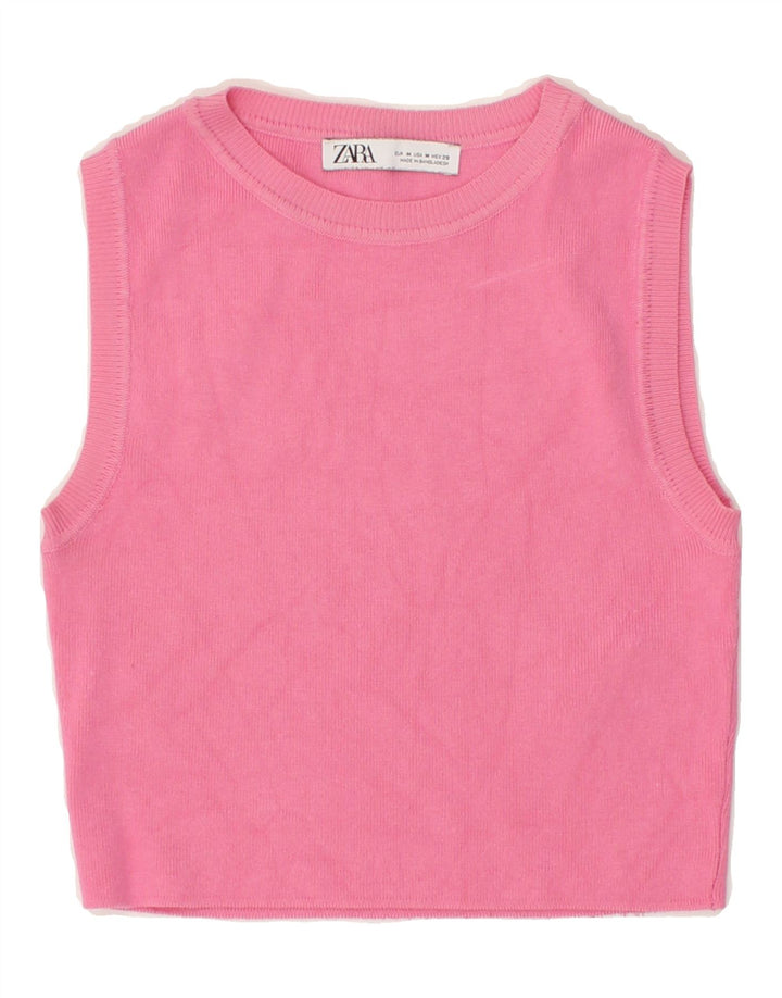 ZARA Girls Vest Tank Top 5-6 Years Medium Pink Viscose Vintage Zara and Second-Hand Zara from Messina Hembry 