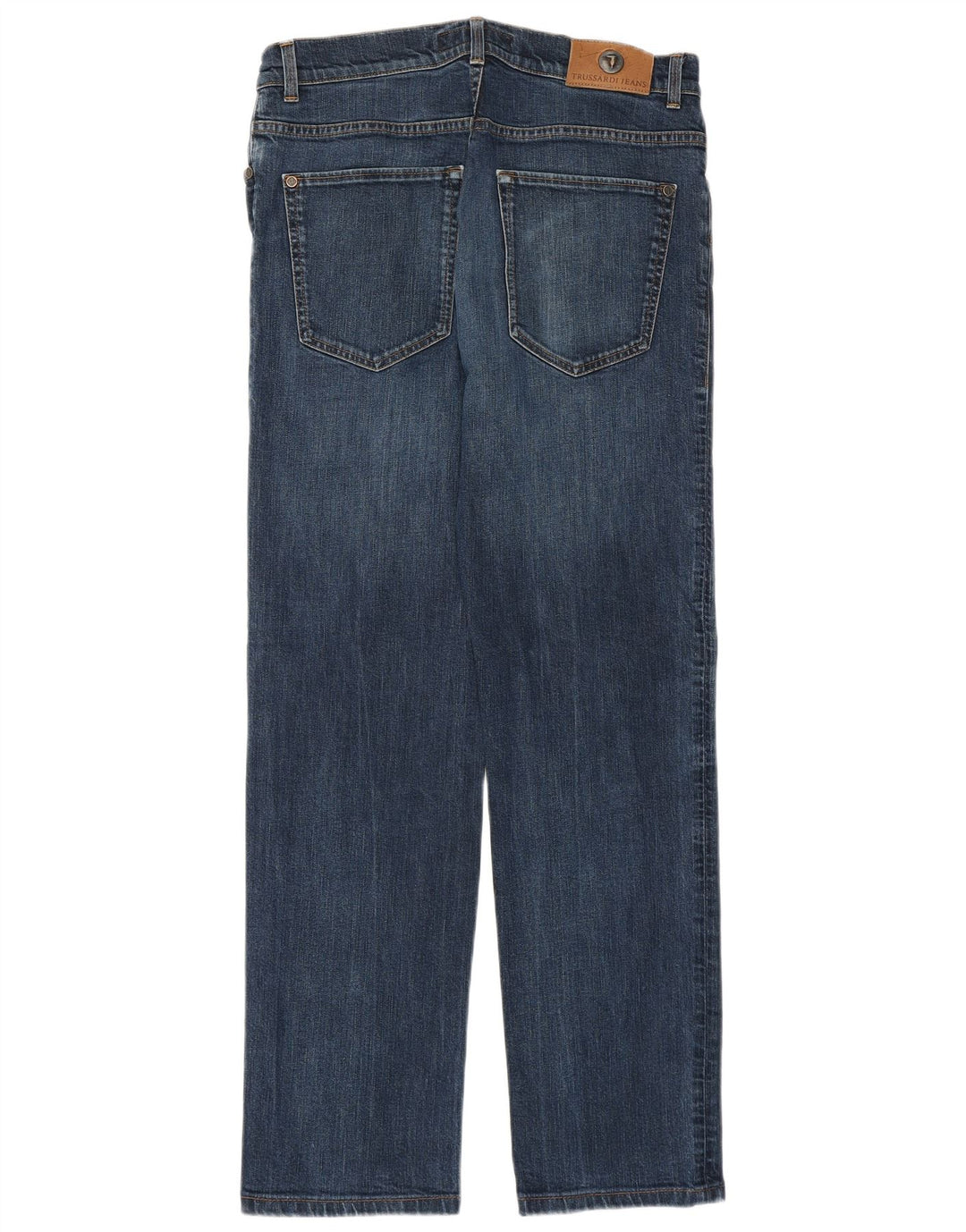 Trussardi Damen Straight Jeans W32 L29 Blaue Baumwolle
