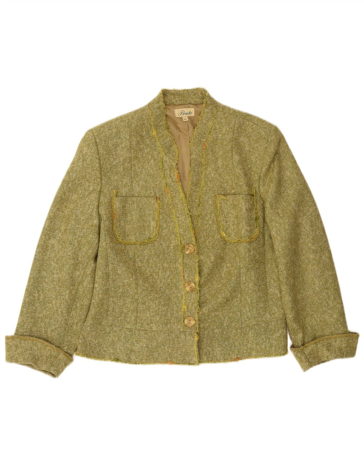 Prato Damen-Blazerjacke mit 3 Knöpfen, IT 44, mittleres Khaki meliert