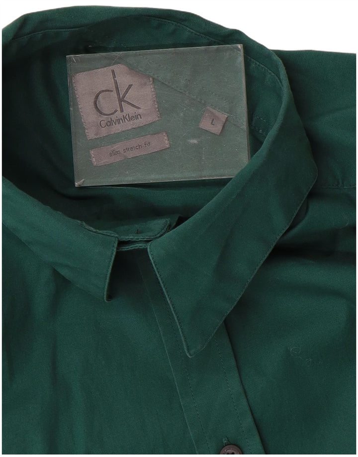 CALVIN KLEIN Herren Slim Fit Hemd Large Grün